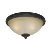 Budget Patriot Lighting® Lancaster Black Walnut 2-Light Flush Mount Ceiling Light