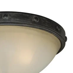 Budget Patriot Lighting® Lancaster Black Walnut 2-Light Flush Mount Ceiling Light