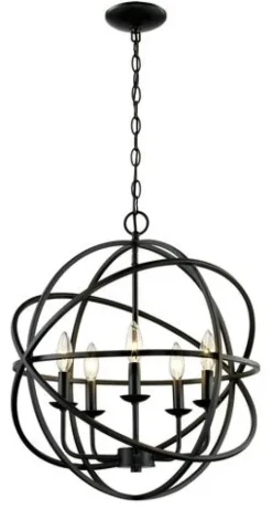 Budget Patriot Lighting® Nucleus Bronze 5 Light Pendant