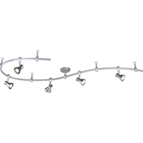 Budget Patriot Lighting® Sandra 5-Light Nickel Led Flexible Track Light