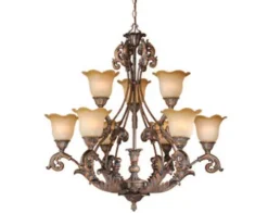 Budget Patriot Lighting® Seville 9-Light Aged Bronze Chandelier
