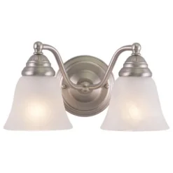 Budget Patriot Lighting® Standford Brushed Nickel 2 Light Vanity Light