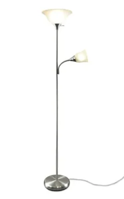 Budget Patriot Lighting® Stacey Brushed Nickel Mother Daughter Floor Lamp