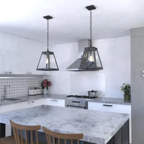 Budget Patriot Lighting® Tremont Matte Black 1 Light Pendant