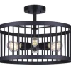 Budget Patriot Lighting® Tim Matte Black 6-Light Semi-Flush Mount Ceiling Light