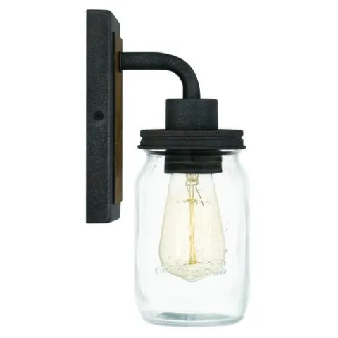 Budget Patriot Lighting® Wheland Matte Black 1-Light Vanity Light