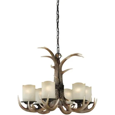 Budget Patriot Lighting® Yoho Black Walnut 6 Light Chandelier