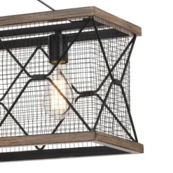 Buy Patriot Lighting® Elegant Home Bodhi Black & Replica Wood 4 Light Island Light