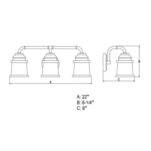 Buy Patriot Lighting® Toledo Satin Nickel 3 Light Vanity Light
