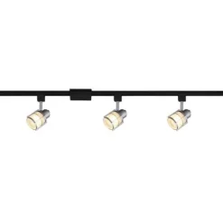 Cheap Patriot Lighting® Almora 3-Light Black & Silver Halogen Track Lighting Set