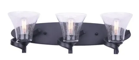 Cheap Patriot Lighting® Dee Matte Black 3-Light Vanity Light