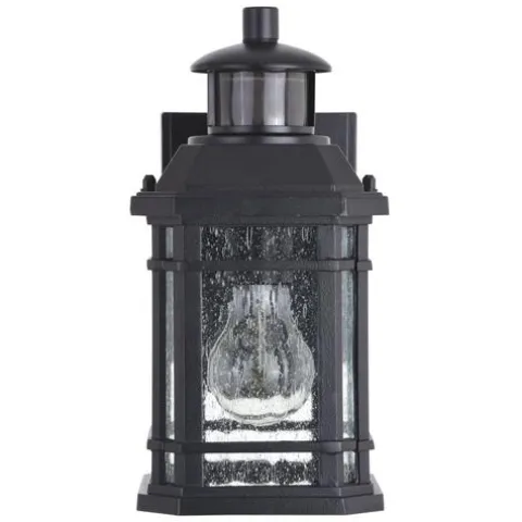 Cheap Patriot Lighting® Dualux Elizabeth Ii Textured Black Motion Sensor Outdoor Security Wall Light