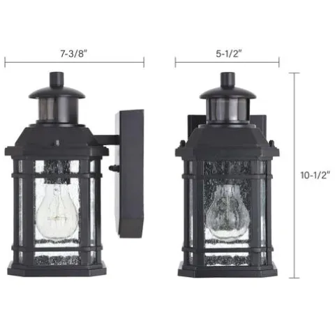 Cheap Patriot Lighting® Dualux Elizabeth Ii Textured Black Motion Sensor Outdoor Security Wall Light