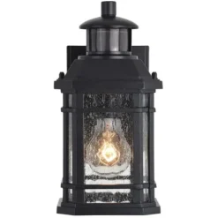 Cheap Patriot Lighting® Dualux Elizabeth Ii Textured Black Motion Sensor Outdoor Security Wall Light