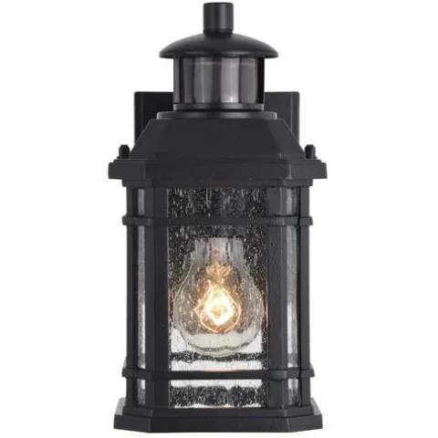 Cheap Patriot Lighting® Dualux Elizabeth Ii Textured Black Motion Sensor Outdoor Security Wall Light
