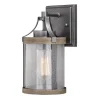 Cheap Patriot Lighting® Elegant Home Brooklyn Natural Iron & Distressed Faux Wood Outdoor Wall Light