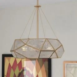 Cheap Patriot Lighting® Euclid Aged Brass 3 Light Pendant