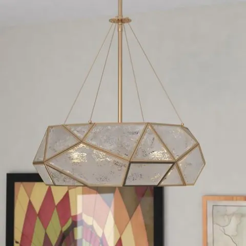Cheap Patriot Lighting® Euclid Aged Brass 3 Light Pendant