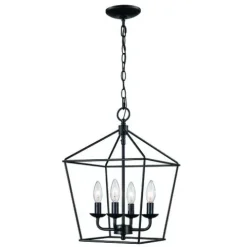 Cheap Patriot Lighting® Hugh Black 4-Light Pendant