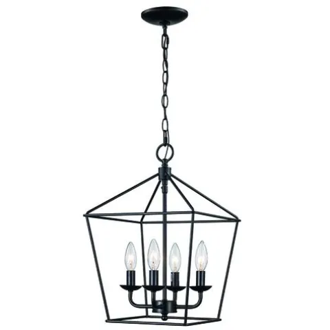 Cheap Patriot Lighting® Hugh Black 4-Light Pendant