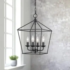 Cheap Patriot Lighting® Hugh Black 4-Light Pendant