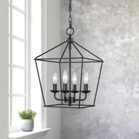 Cheap Patriot Lighting® Hugh Black 4-Light Pendant