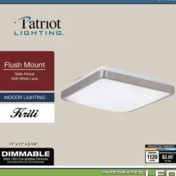 Cheap Patriot Lighting® Kriti Satin Nickel Integrated Led Flush Mount Ceiling Light
