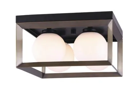Cheap Patriot Lighting® Ottilee Matte Black & Gold 4-Light Flush Mount Ceiling Light