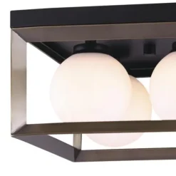 Cheap Patriot Lighting® Ottilee Matte Black & Gold 4-Light Flush Mount Ceiling Light