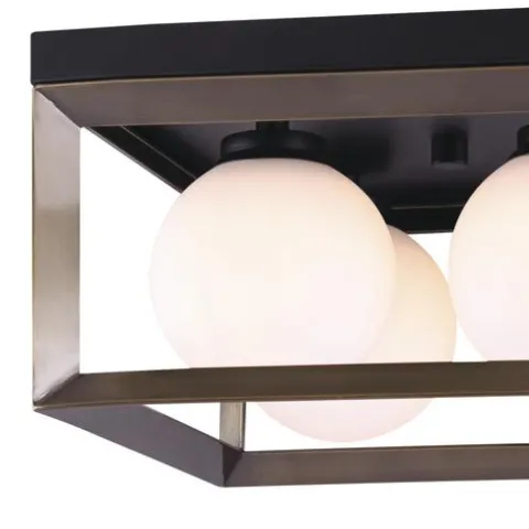 Cheap Patriot Lighting® Ottilee Matte Black & Gold 4-Light Flush Mount Ceiling Light