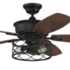 Cheap Patriot Lighting™ Phinny 56″ Matte Black Indoor Led Ceiling Fan