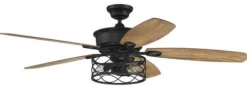 Cheap Patriot Lighting™ Phinny 56″ Matte Black Indoor Led Ceiling Fan