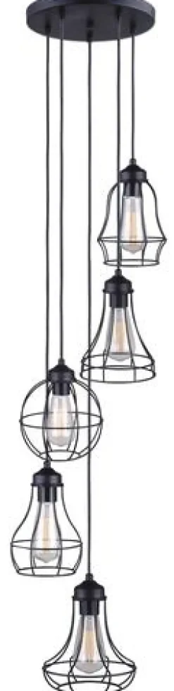 Cheap Patriot Lighting® Raymond Black 5-Light Pendant