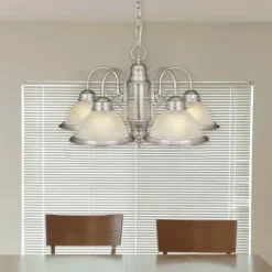 Cheap Patriot Lighting® Saturn 5-Light Brushed Nickel Chandelier