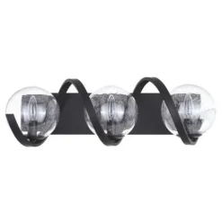 Cheap Patriot Lighting® Twyla Matte Black 3-Light Vanity Light