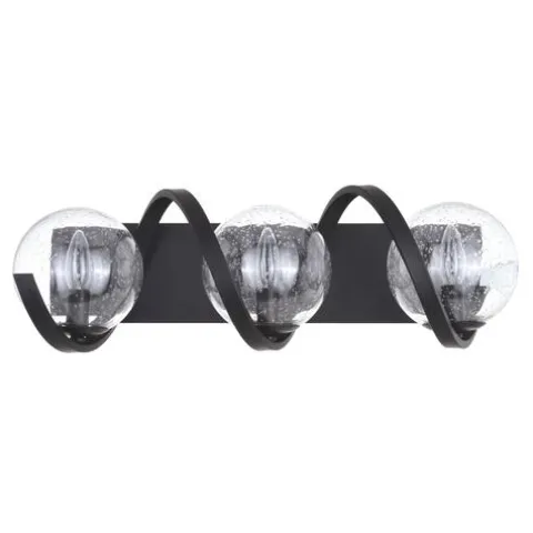Cheap Patriot Lighting® Twyla Matte Black 3-Light Vanity Light