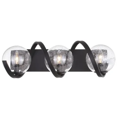 Cheap Patriot Lighting® Twyla Matte Black 3-Light Vanity Light