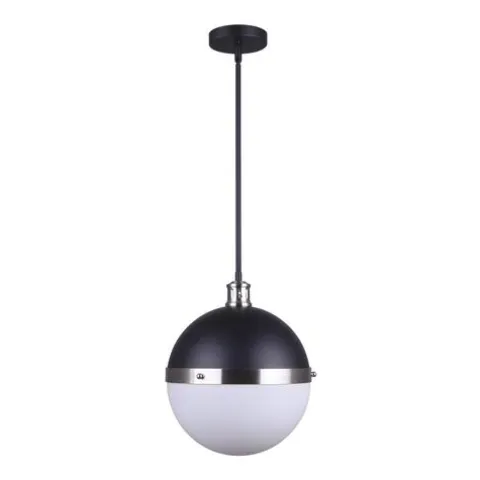 Cheap Patriot Lighting® Wali Matte Black & Brushed Nickel 1-Light Pendant