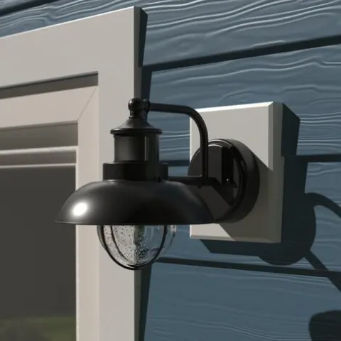 Cheapest Patriot Lighting® Dualux® Harwich Textured Black Outdoor Wall Light