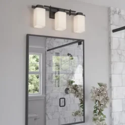 Cheapest Patriot Lighting® Michael Matte Black 3-Light Vanity Light