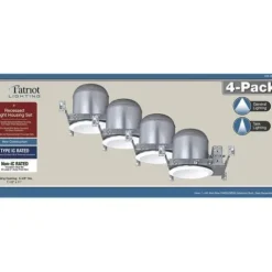 Cheapest Patriot Lighting® 6″ New Construction Airtight Recessed Light Housing With Baffle Trim – 4 Pack
