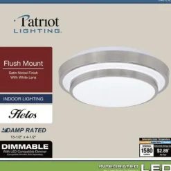 Cheapest Patriot Lighting® Helos Satin Nickel Led Flush Mount Ceiling Light