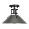 Cheapest Patriot Lighting® Ashtyn Matte Black & Charcoal Patina 1-Light Semi-Flush Mount Ceiling Light