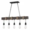 Cheapest Patriot Lighting® Joyce Natural Wood And Black 5-Light Island Light