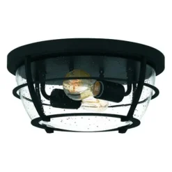 Cheapest Patriot Lighting® Haley Matte Black 2-Light Flush Mount Ceiling Light