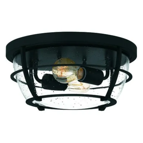 Cheapest Patriot Lighting® Haley Matte Black 2-Light Flush Mount Ceiling Light