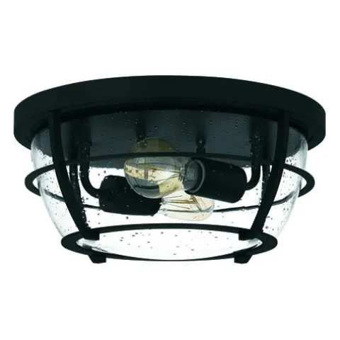 Cheapest Patriot Lighting® Haley Matte Black 2-Light Flush Mount Ceiling Light
