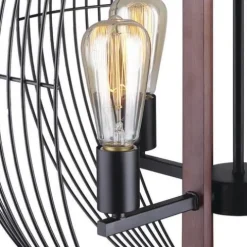 Cheapest Patriot Lighting® Gage Black With Wood Accents 4-Light Chandelier