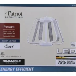 Cheapest Patriot Lighting® Suvi White Integrated Led Pendant