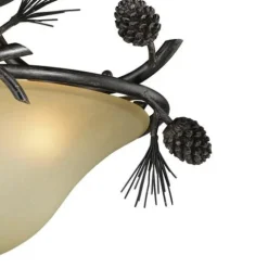 Cheapest Patriot Lighting® Pines Black Walnut 3-Light Semi-Flush Mount Ceiling Light